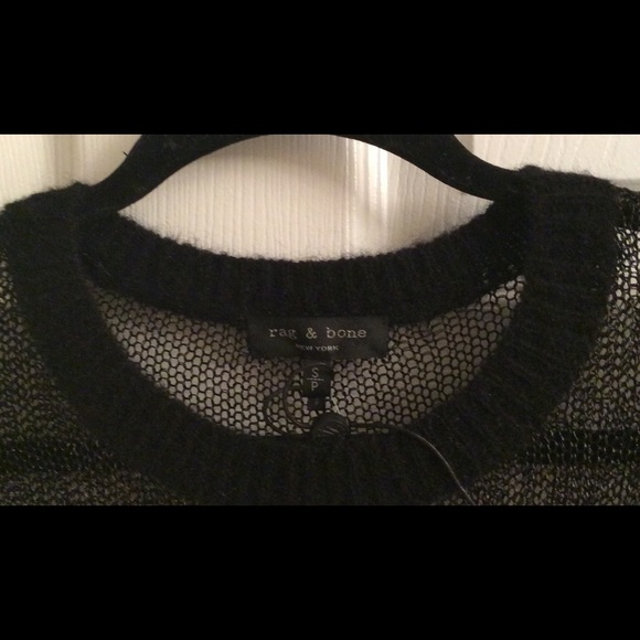 “NEW” RAG & BONE Black Mesh & Mohair Sweater - Picture 6 of 8